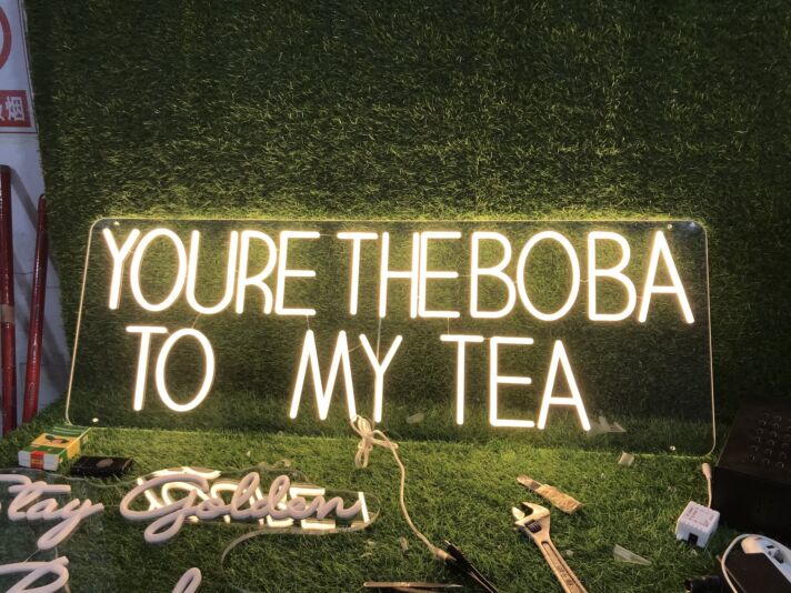 Youre The Boba To My Tea Yellow LED Neon Sign