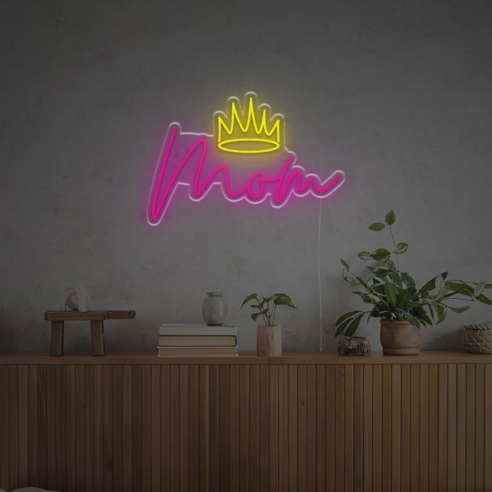 Mom With Crown LED Neon Sign