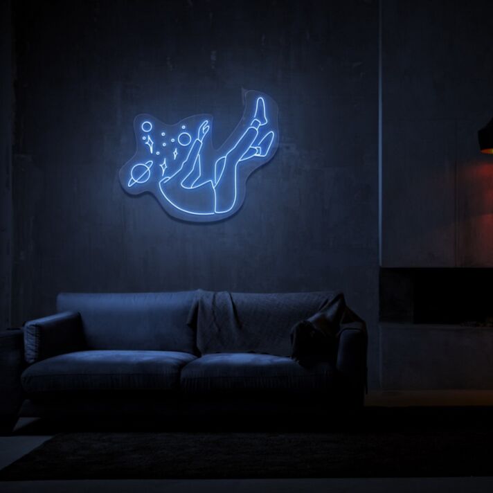 Falling Into Space Neon Sign