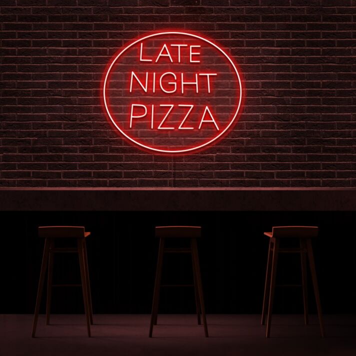 Late Night Pizza Neon Sign