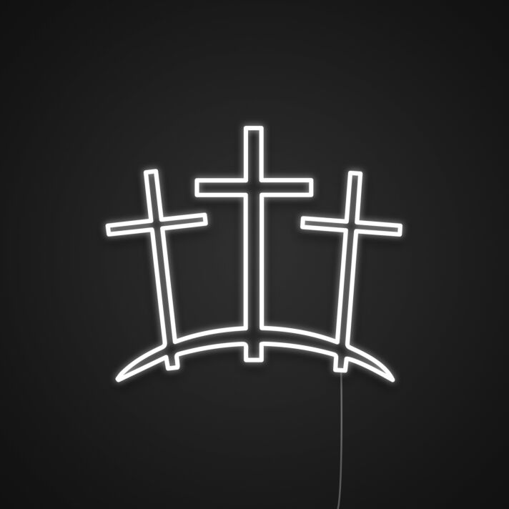 Good Friday Three Crosses Neon Sign