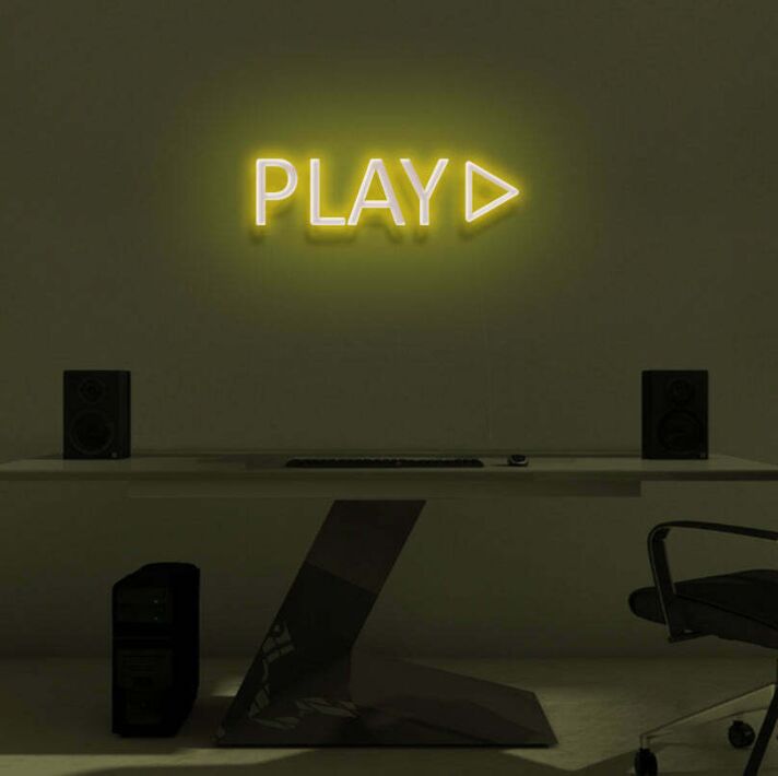 PRESS PLAY" LED Neon Sign