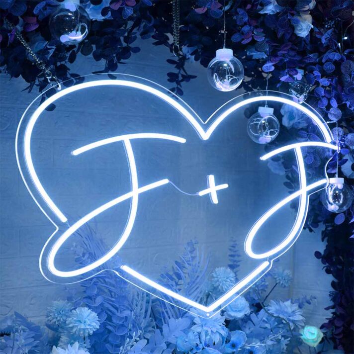 Customize Initials in the heart  Led Neon Sign