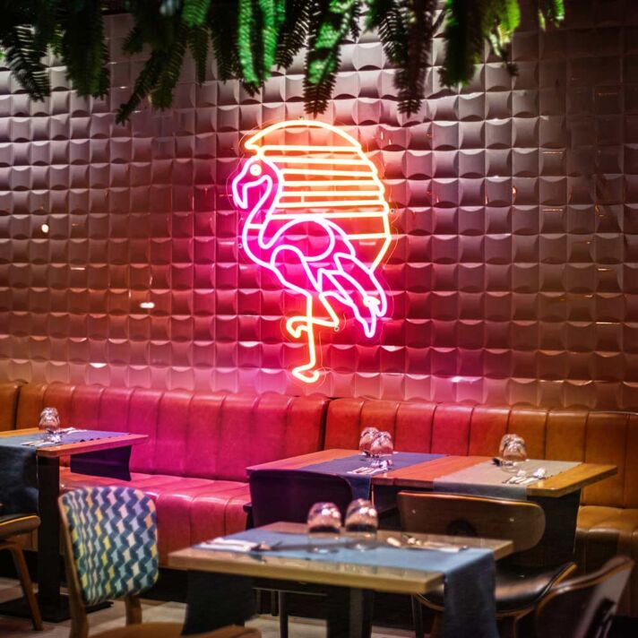 Flamingo and Sunset Neon Sign