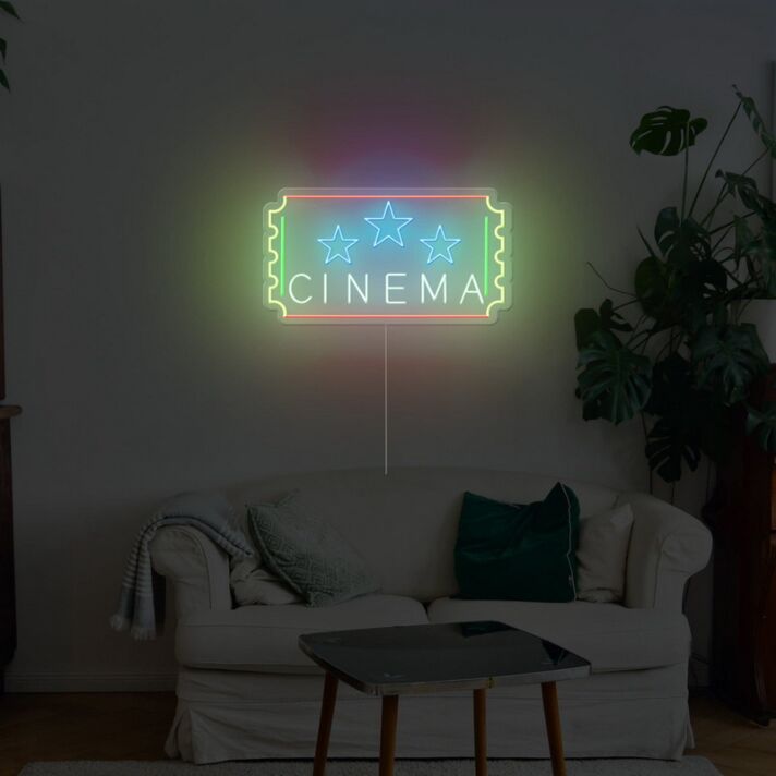 Cinema Ticket Neon Sign