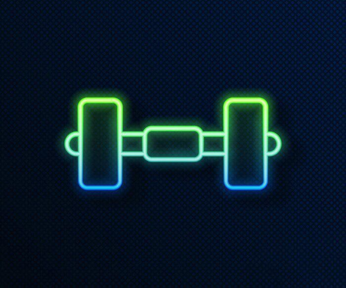 Fitness And Gym Room Babell Neon Sign Green And Blue Combination