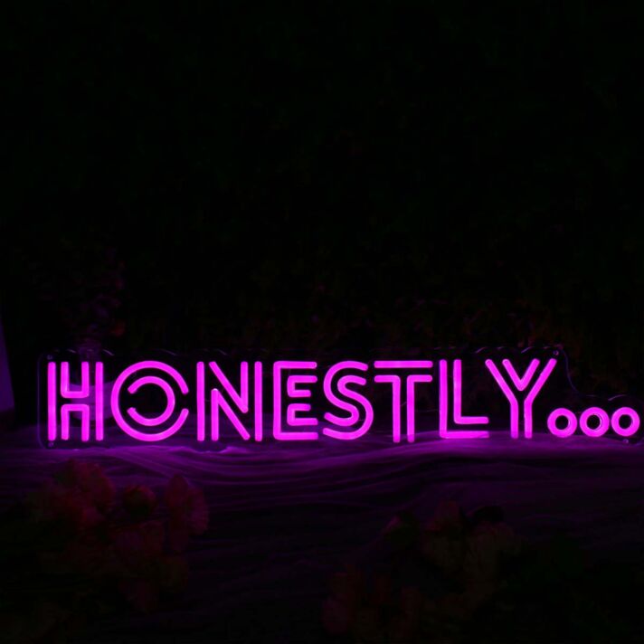 Honestly Dark Purple Neon Sign