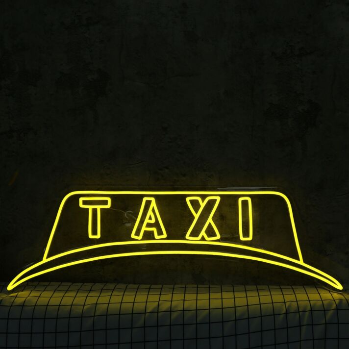 Taxi Light Sign Yellow Neon Sign