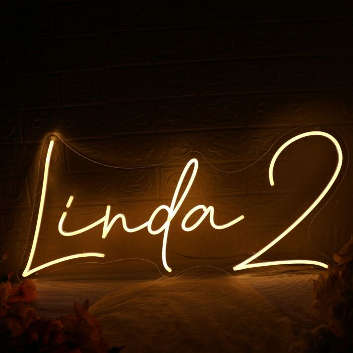 Linda 2 Yellow Neon Sign