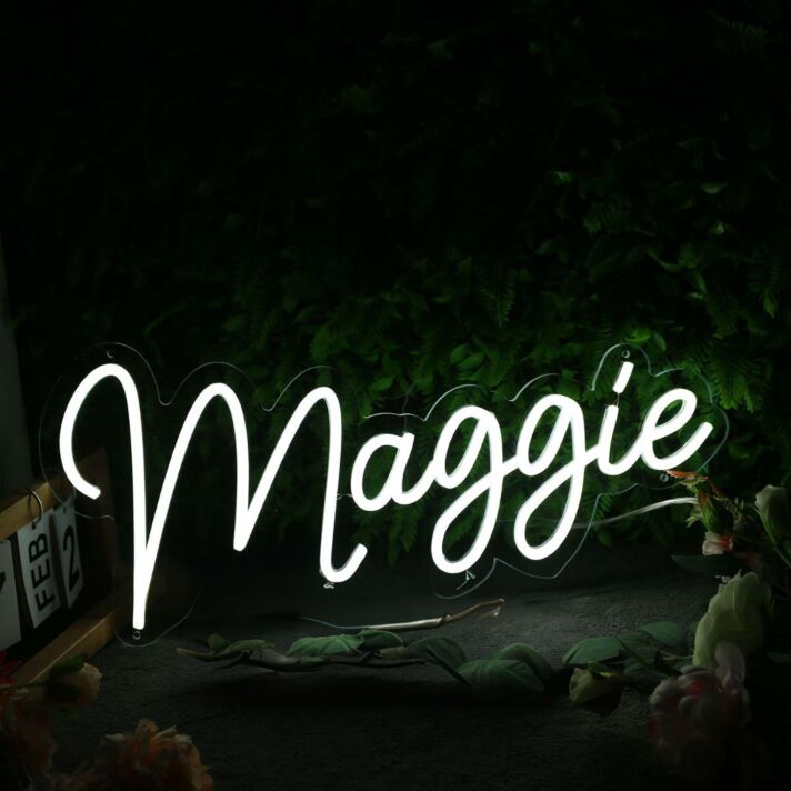 Maggie White Neon Sign