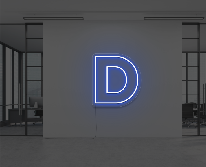 Neon Letter D