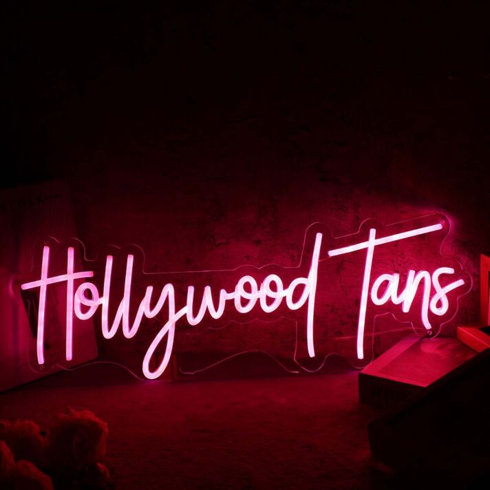 Hollywood Tans Red Neon Sign
