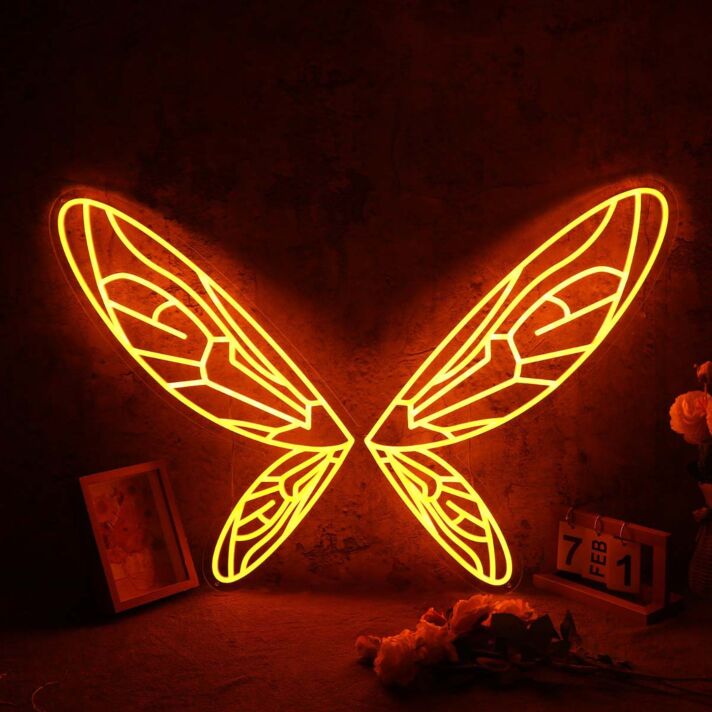 Butterfly Wings Orange Custom Neon Sign