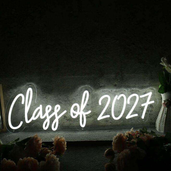 Class Of 2027 White Neon Sign