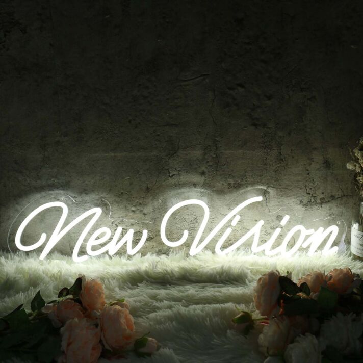 New Vision White Neon Sign