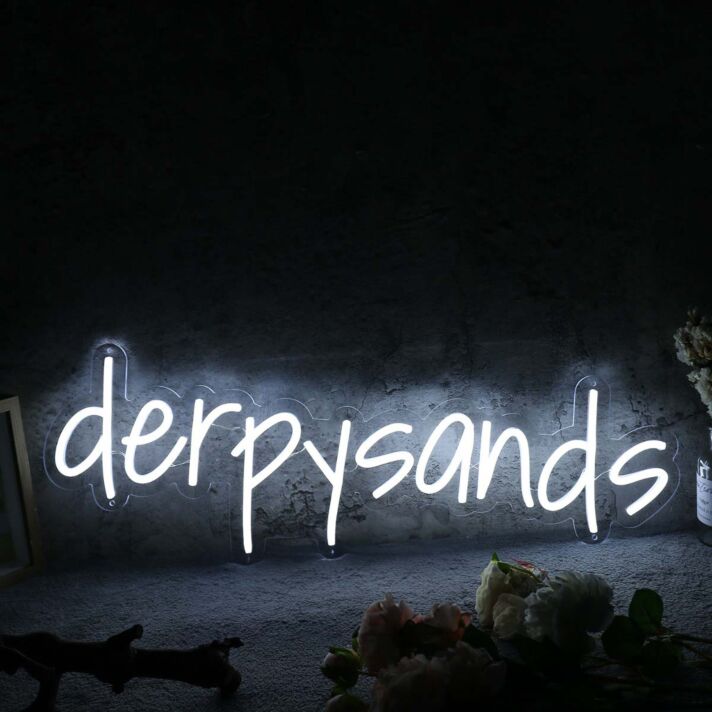 Derpy Sands White Neon Sign