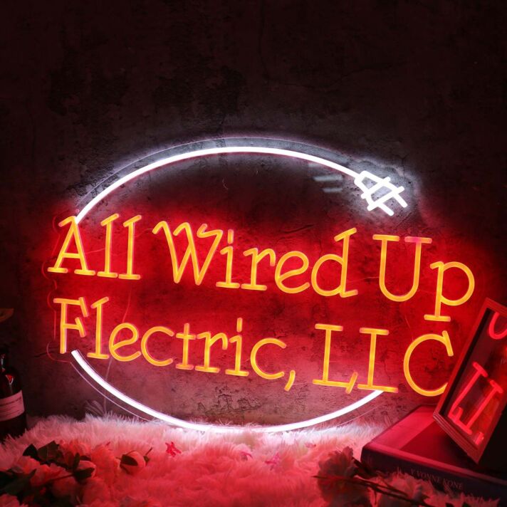 All Wired Up Flectric LLC Red Neon Sign