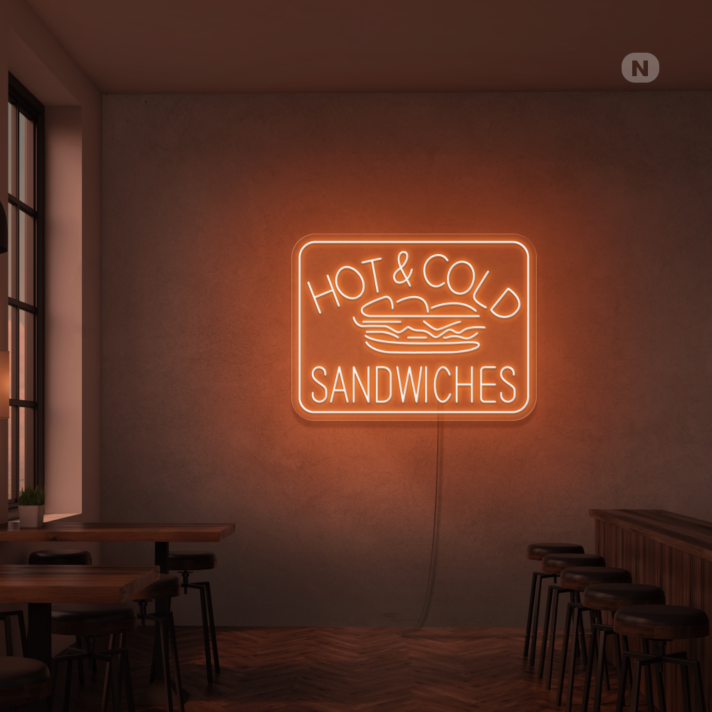 Customize Hot & Cold Sandwiches Neon Sign