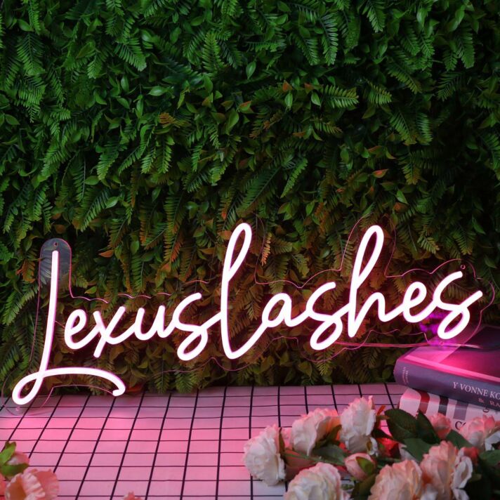 Lexus Lashes Purple Neon Sign