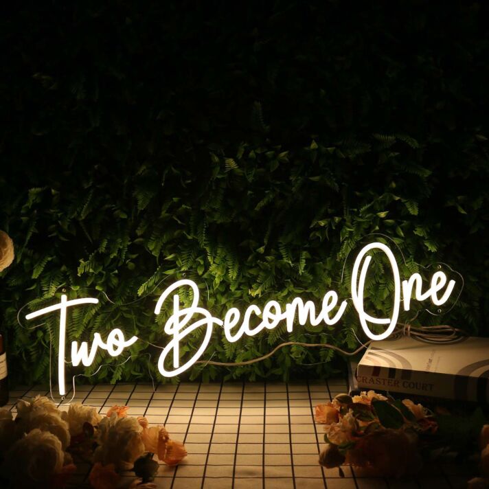 Two Become One Yellow Neon Sign