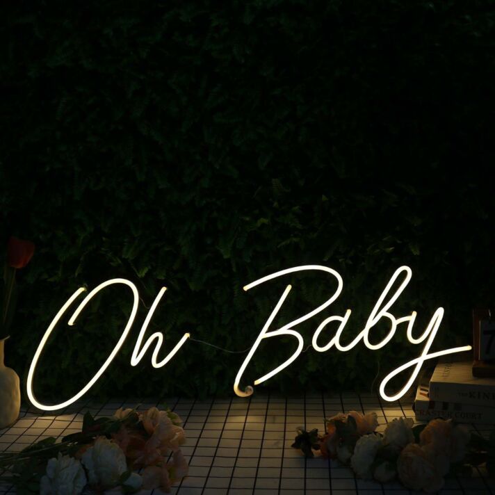 Oh Baby Yellow Neon Sign