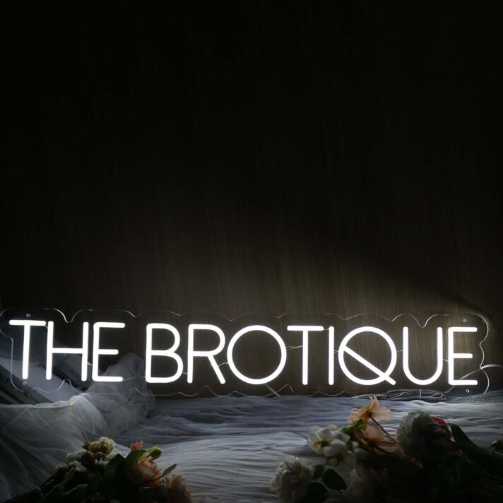 The Brotique White Neon Sign