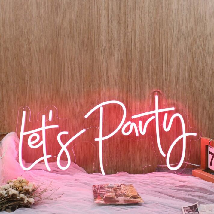 Let's Party Red Neon Sign