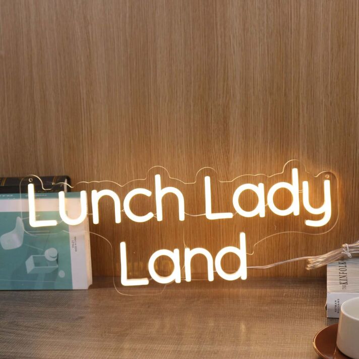 Lunch Lady Land Yellow Neon Sign