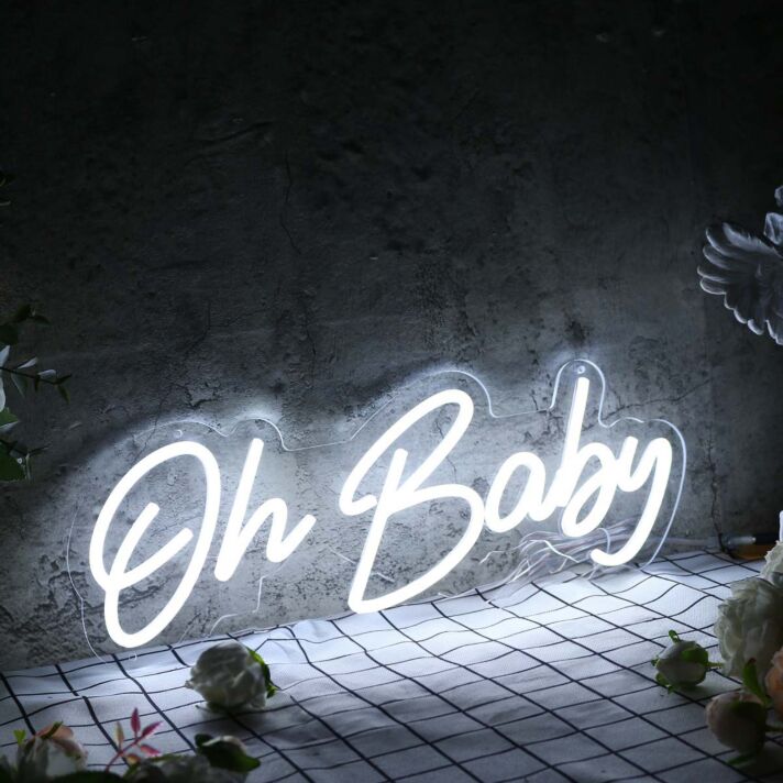 Oh Baby White Neon Sign