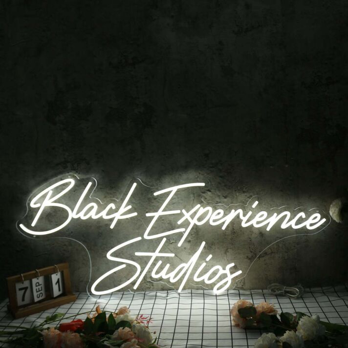 Black Experience Studios White Neon Sign