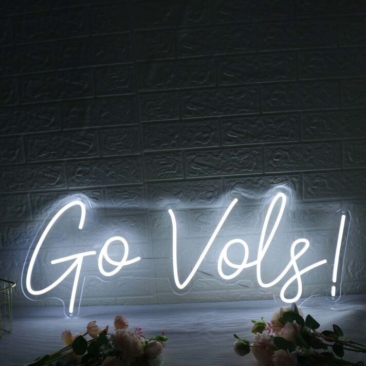 Go Vols White LED Neon Sign