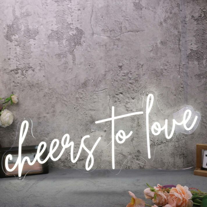 Cheers To Love White Neon Sign