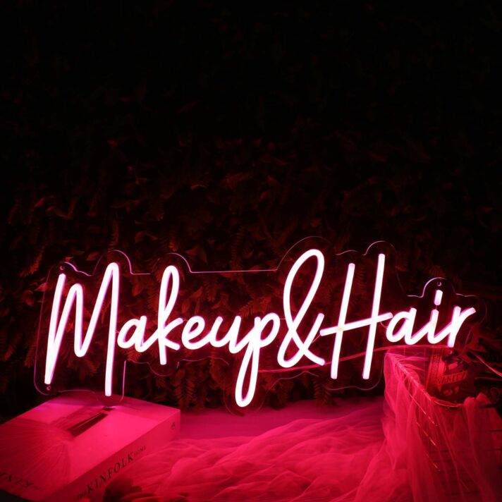 Makeup And Hair Red Neon Sign