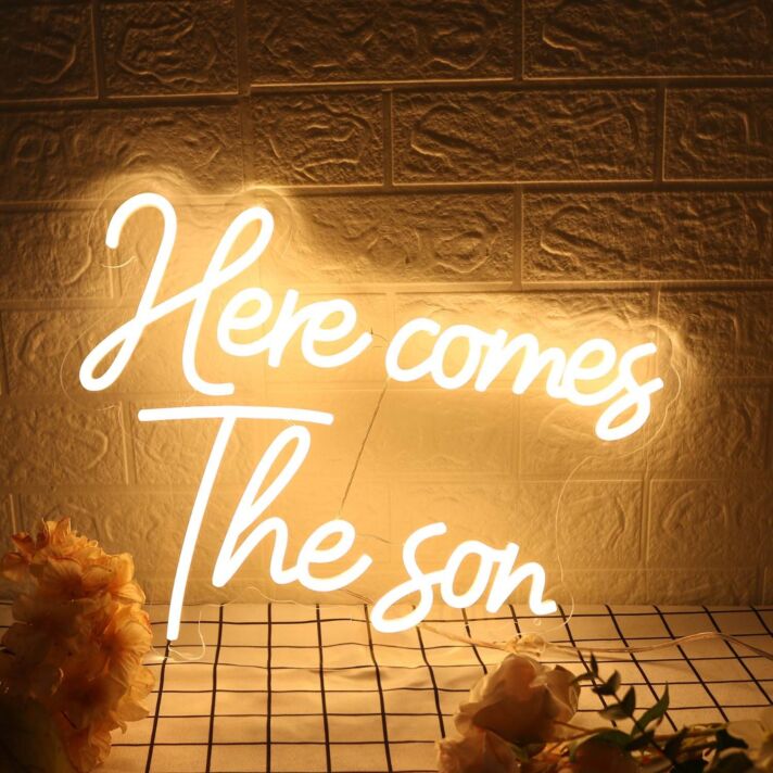 Here Comes The Son Yellow Neon Sign