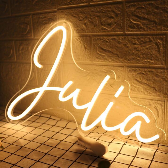 Julia Yellow LED Neon Sign