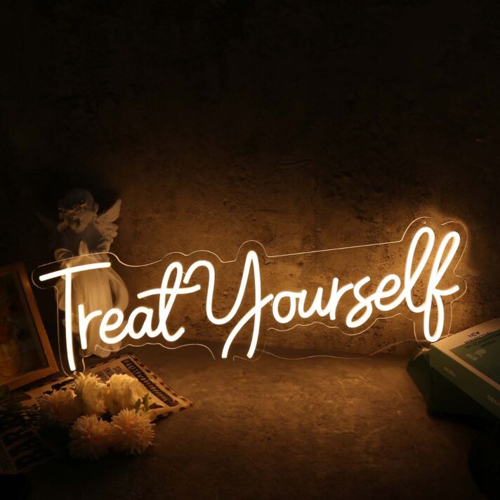 Treat Yourself Yellow Neon Sign