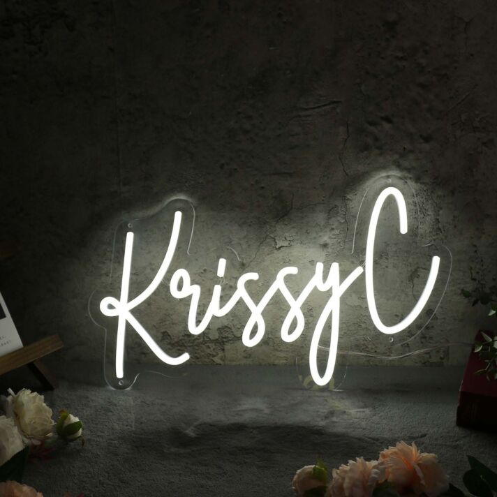 Krissy C White Neon Sign
