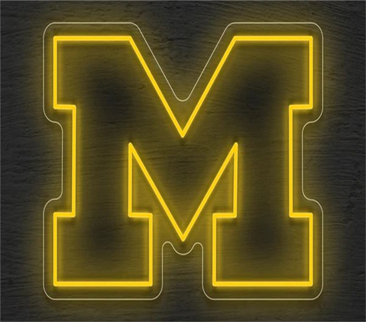 Brighten Up Game Days and Sports Bars with Michigan Block M Logo LED Neon Sign