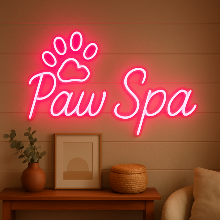 Paw Spa LED Neon Light  Wall Decor