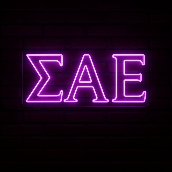 Sigma Alpha Epsilon (ΣΑΕ) LED Neon Sign – Fraternity House, Dorm & Game Room Decor
