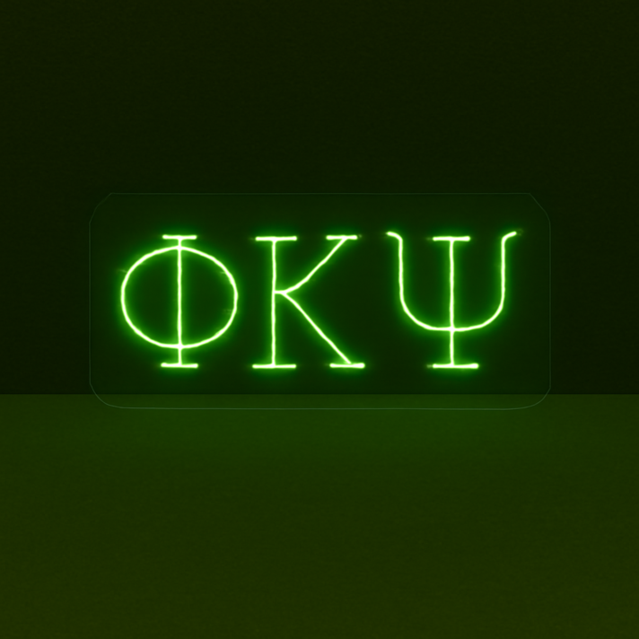 Phi Kappa Psi ΦΚΨ LED Neon Sign for Brotherhood Events and Fraternity Decor