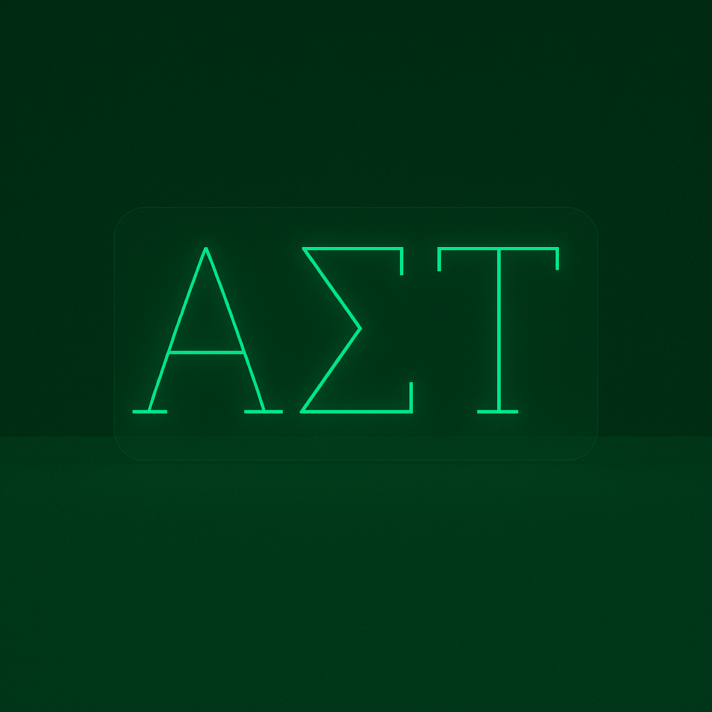 Alpha Sigma Tau ΑΣΤ LED Neon Sign Celebrating Sisterhood and Empowerment