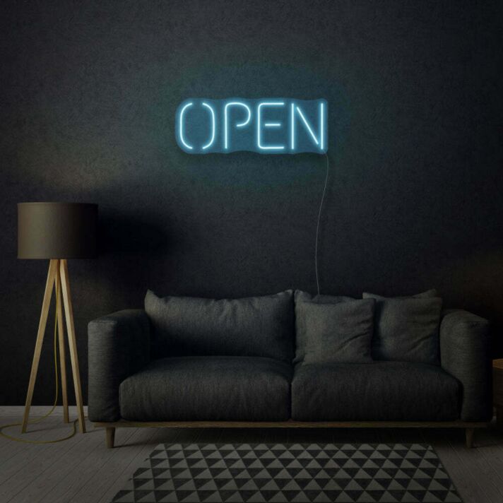 Minimalist Open Neon Sign Sleek and Simple Design for Modern Appeal