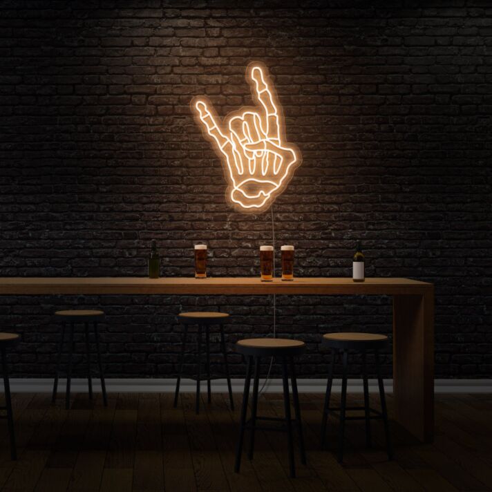 Devil's Horns Neon Mischievous and Bold