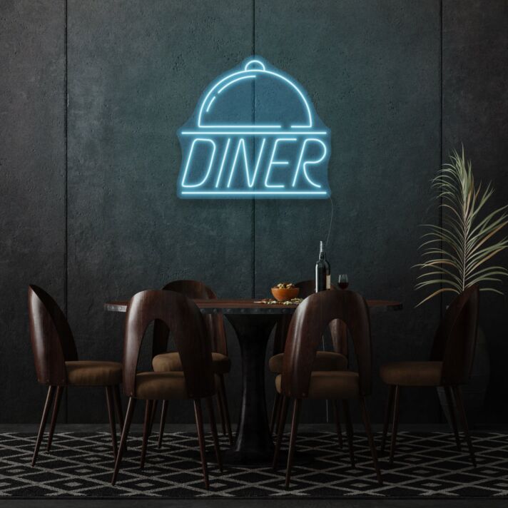 Customize Diner Neon Lettering Classic American Diner Feel
