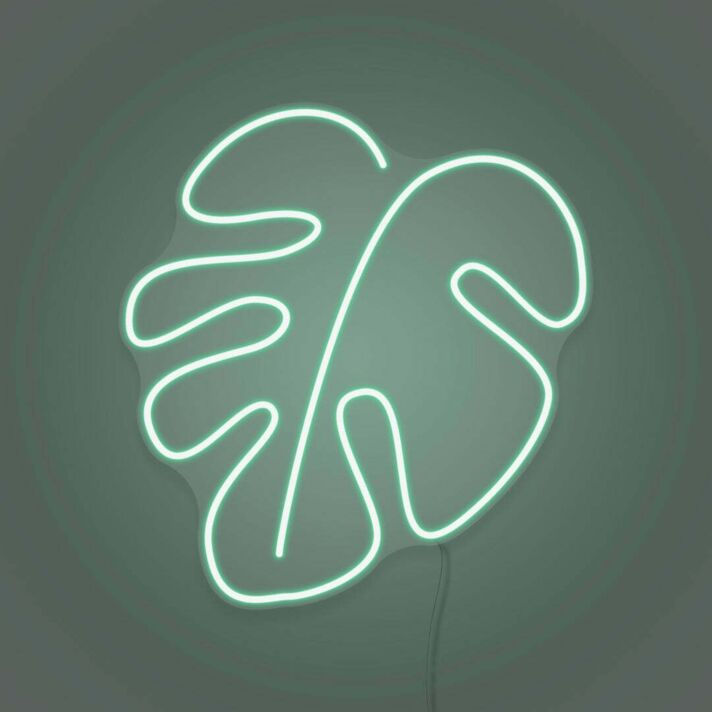 Neon Leaf Light Nature's Tranquility in Luminous Form