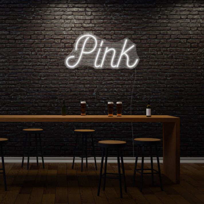 Pink Cursive Neon Feminine Flair and Style