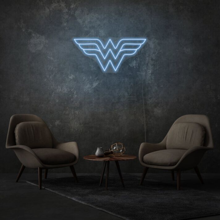 Wonder Woman Neon Art Feminine Strength and Heroism