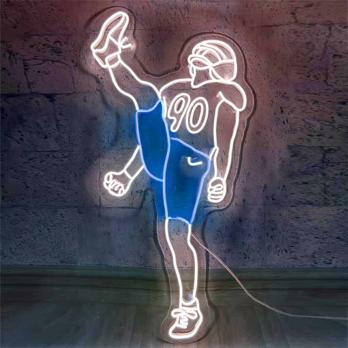 Touchdown Heroes Vibrant American Football Players Neon