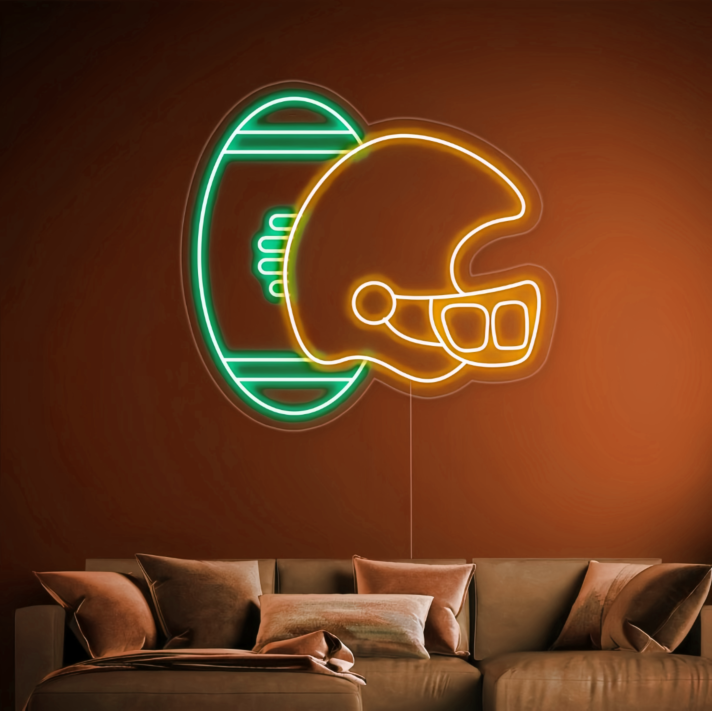 Wild West Touchdown Cowboy Football Helmet Neon
